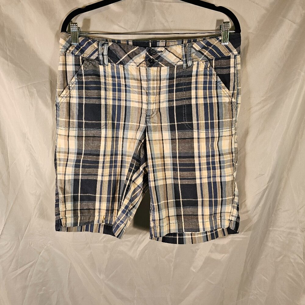 French Cuff blue plaid shorts. Size 10